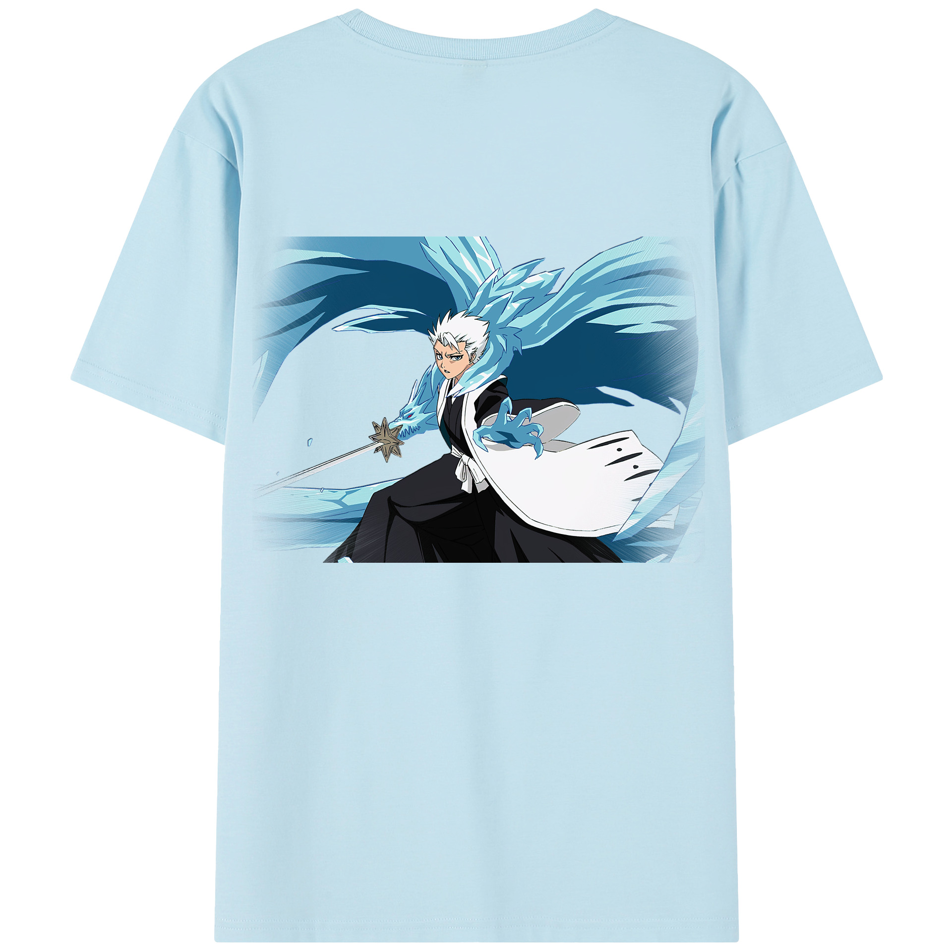 （画像用） ブリーチ 日番谷冬獅郎（ひつがや とうしろう） BLEACH Hitsugaya Toushirou 綿100％半袖Tシャツ（背面プリント）